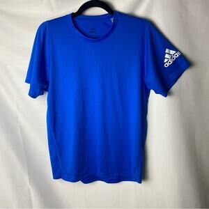 Adidas Logo Freelift Aeroready Blue Workout Shirt Men Sz Small